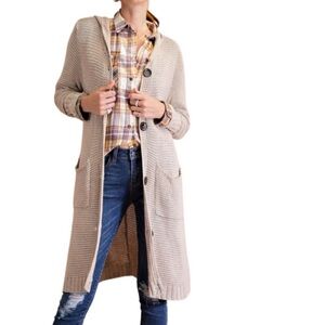 Easel Oversized Hooded Knit Cardigan NWT M/L